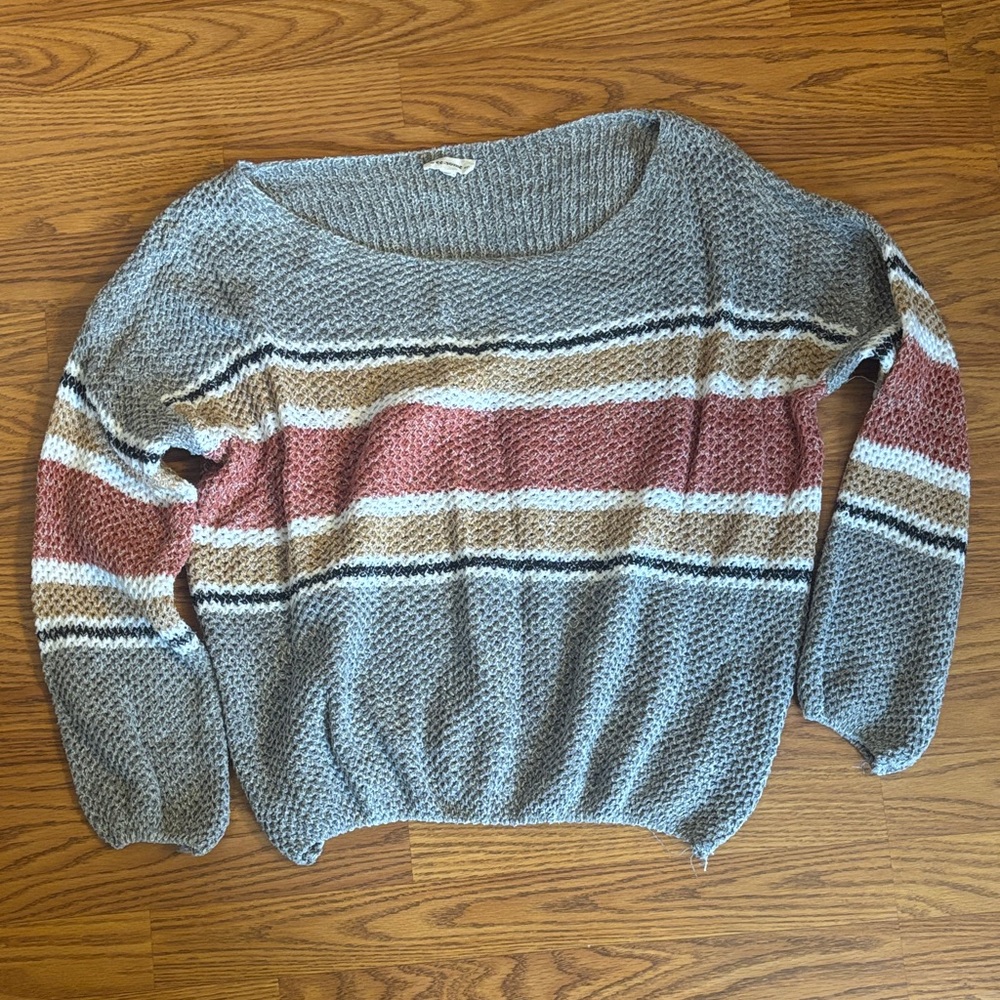 Autumn stripe boutique sweater - damaged